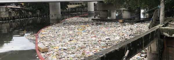 River Recycle plastic collection and cleanup operation on the Tatalong River, Manila